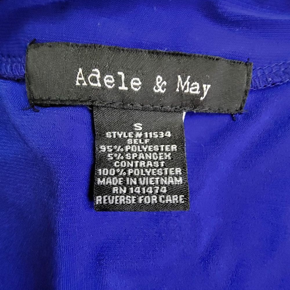 Adele & May Sheer Sleeveless Button Front Tunic Blue Size Small - Picture 3 of 10
